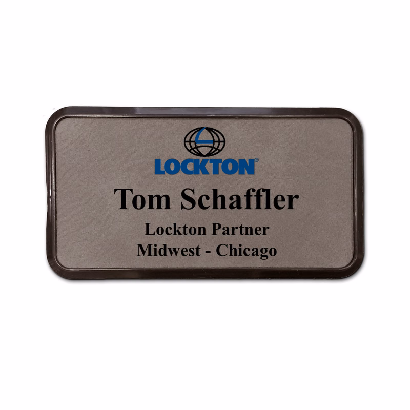 Leather Framed Badge 1.5" x 3"