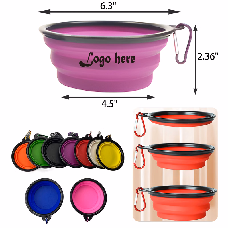 MOQ 50 PCS Convenient Portable Foldable Pet Bowl