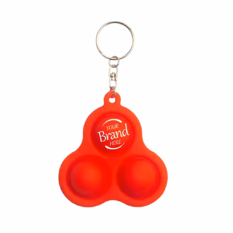 Silicone UFO Push Pop Fidget Keychain