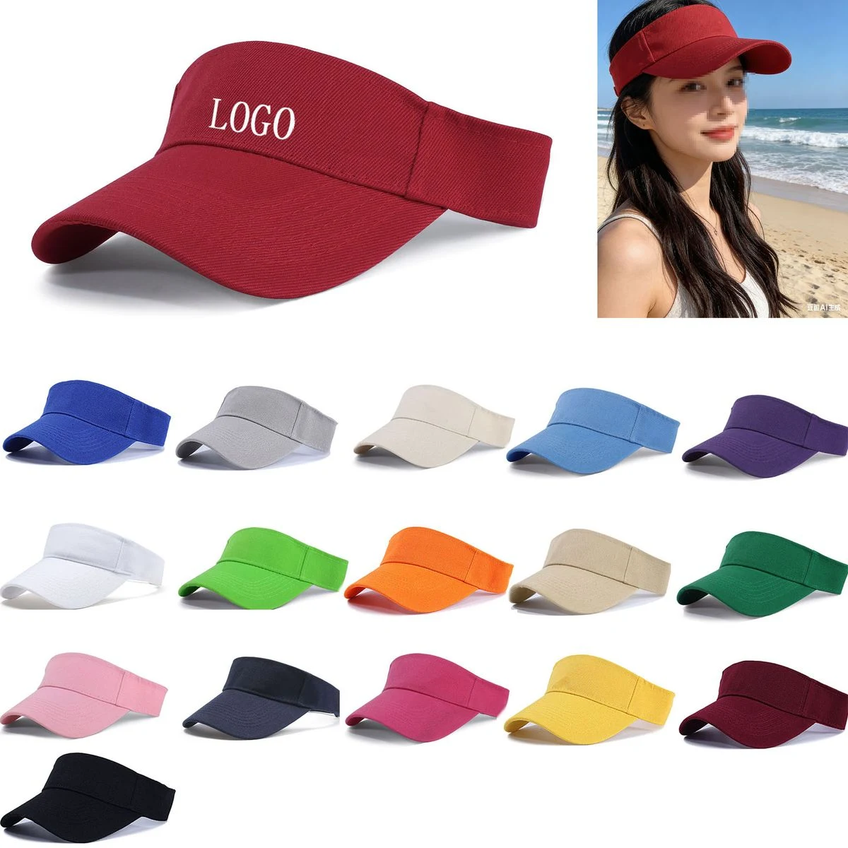 Blank Outdoor Breathable Visor Hat Men Women Cycling 1