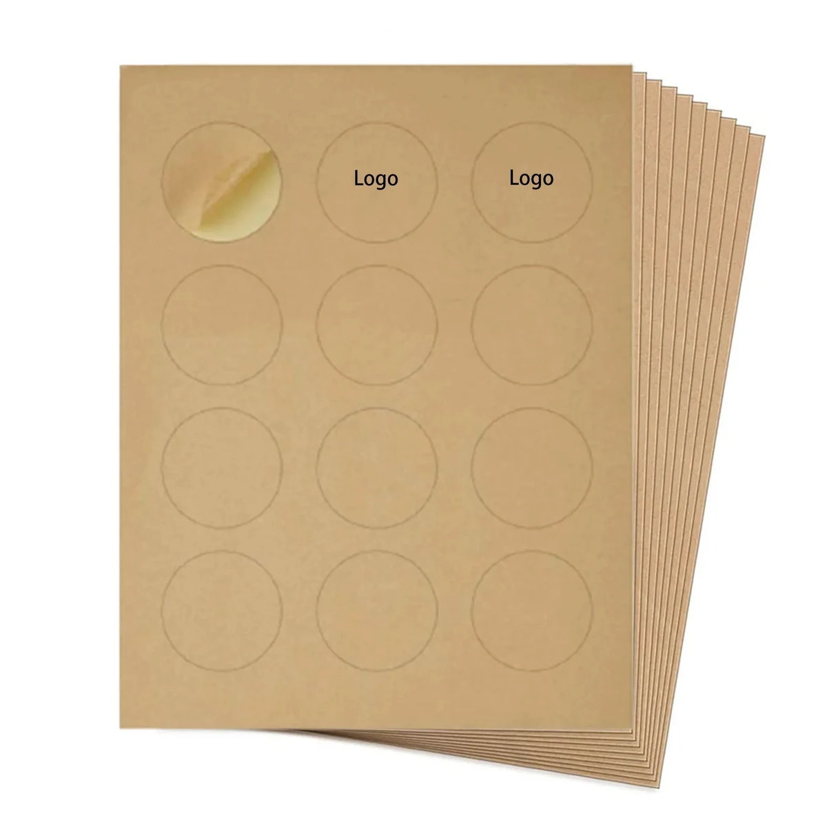 MOQ500 1.5" Round Kraft Gift Box Seal Label 1