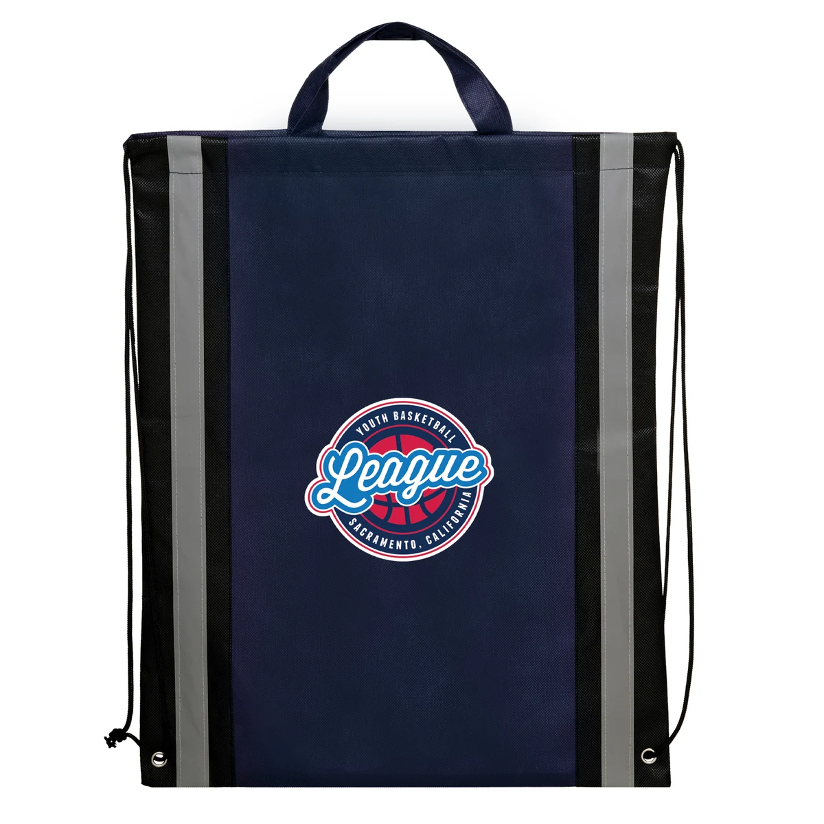 Non-Woven Backpack with reflective stripes down the sides 1