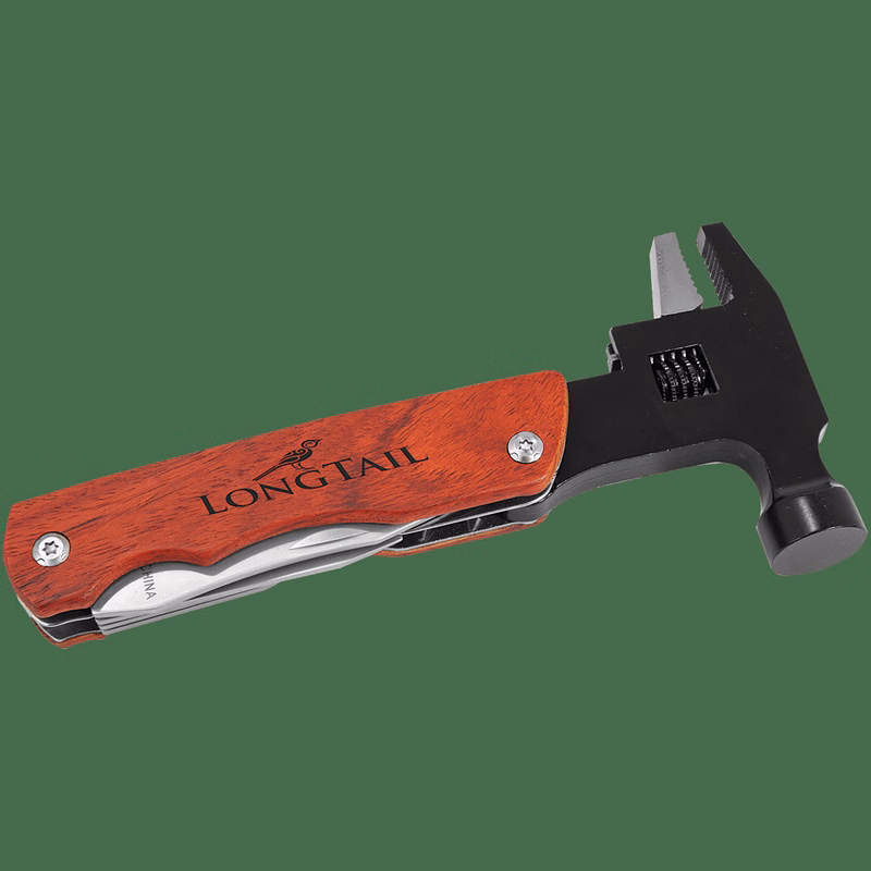 6 3/4" Rosewood Hammer Multi-Tool with Wood Handle/Pouch