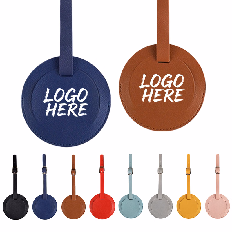 Simple Round Leather Luggage Class Tag MOQ50