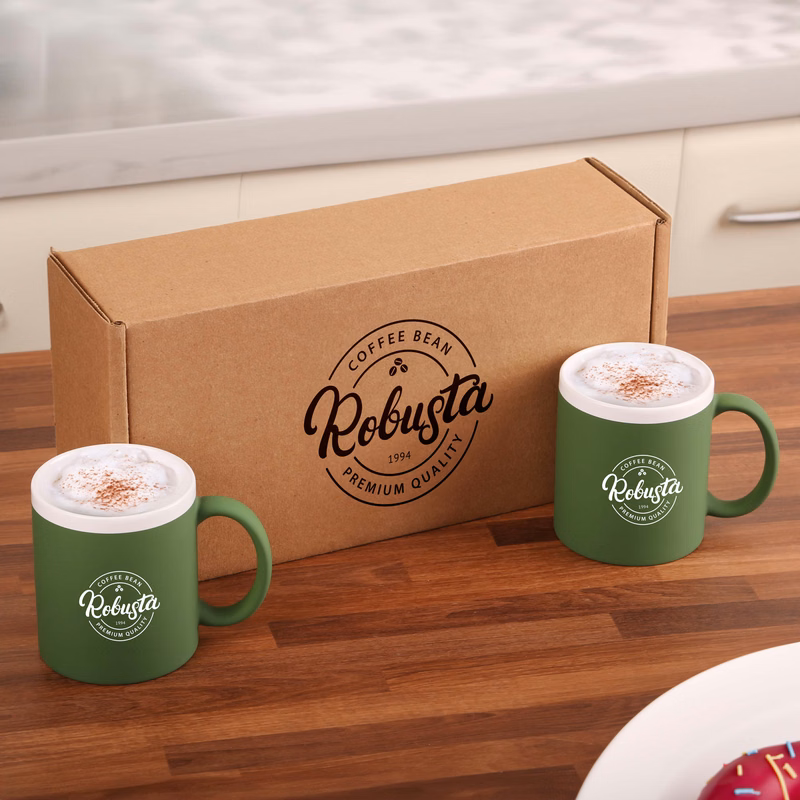 11 Oz. Sunrise Velvet-Touch Ceramic Coffee Mug Set