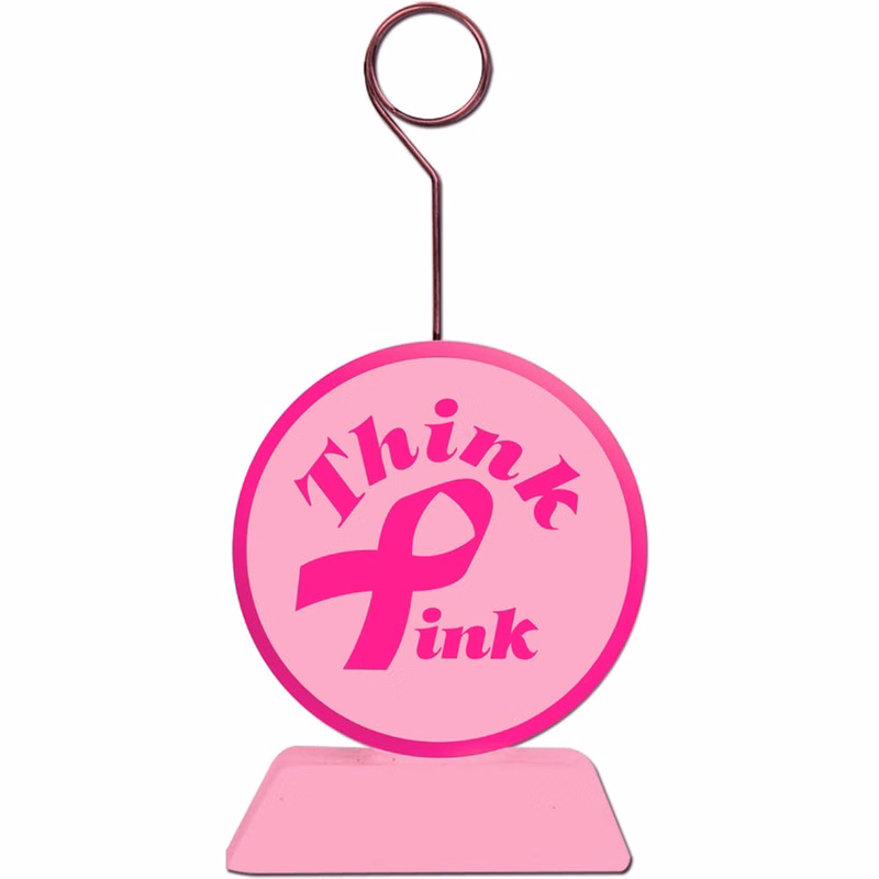 Breast Cancer Awareness Pink Ribbon Photo/Balloon Holders - 6oz