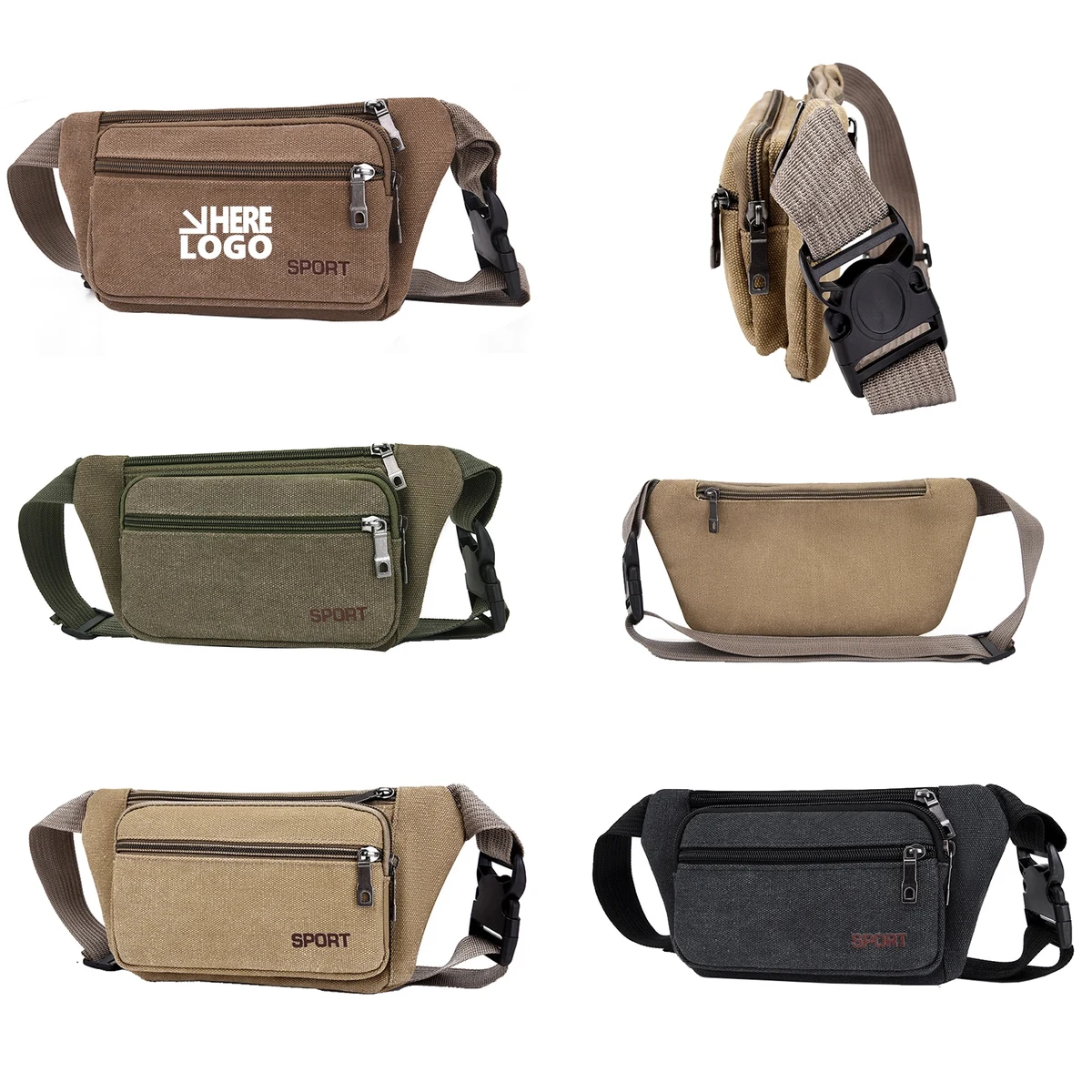 Sports Canvas Waist Bag MOQ 50PCS 1