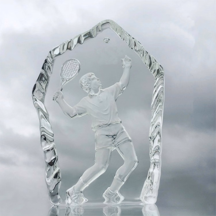 Tennis Swing Crystal Trophy