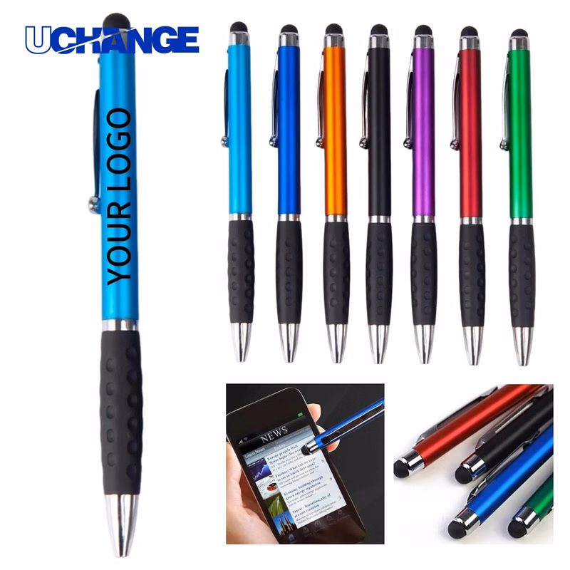2 in 1 Stylus Ballpoint Pen Rubber Grip