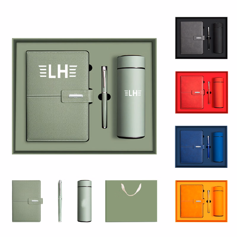 Business Notebook Gift Box Set with Pen and Thermos Cup