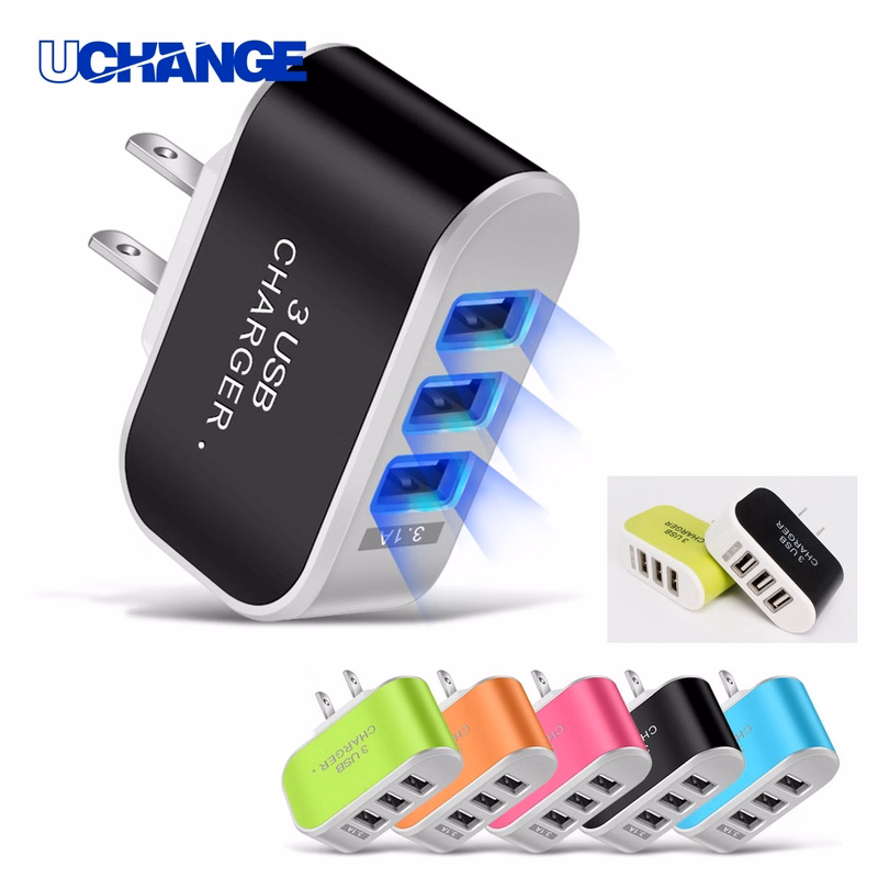 3-Port LED USB Wall Charging Block