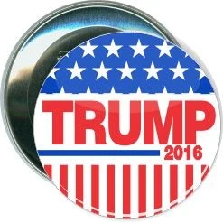 Trump, 2016 Stars Stripes, Political Button 1