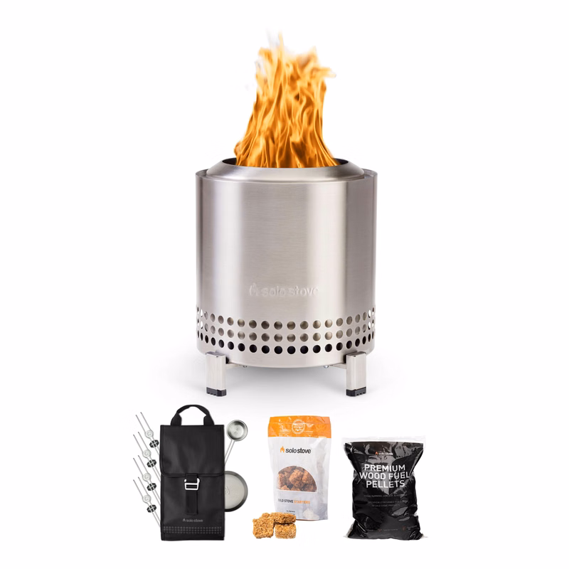Solo Stove - Mesa XL 7" Tabletop Fire Pit - Roasty Bundle (Stainless)