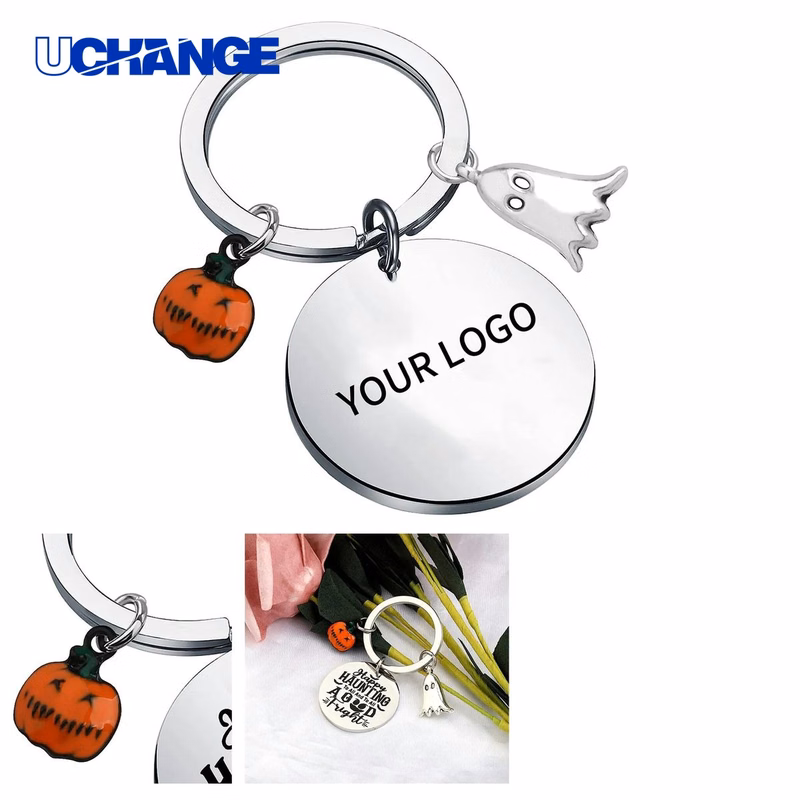 Stainless Pumpkin Skull Keychain Accessory for Events