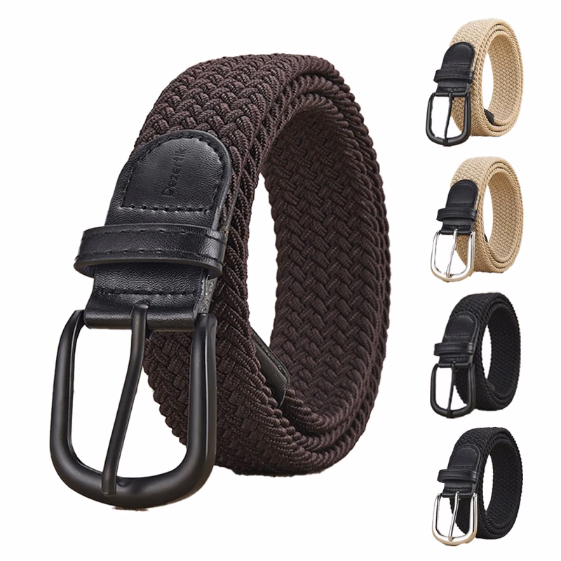 Woven Elastic and Stretch-Free Punching Canvas Belt