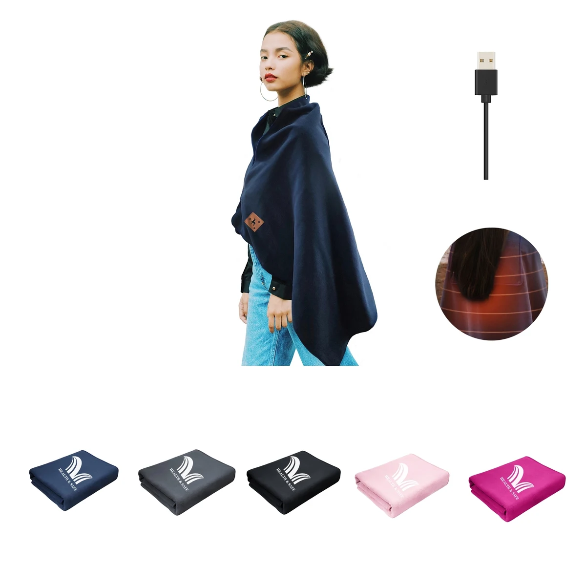 Soft Electric Blanket Heated Throw Poncho Wrap 1