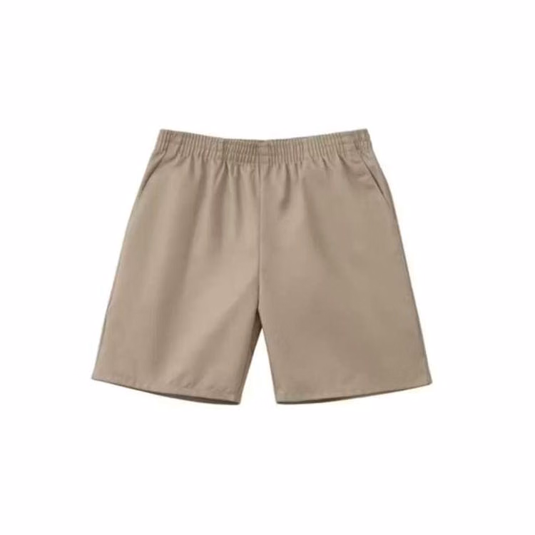 Unisex Pull-On Uniform Shorts - Size 7 Khaki