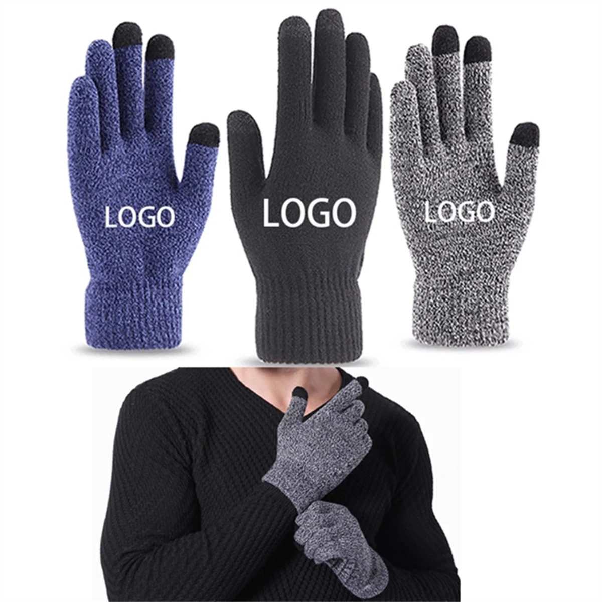 Unisex Touch Screen Knitted Gloves 1