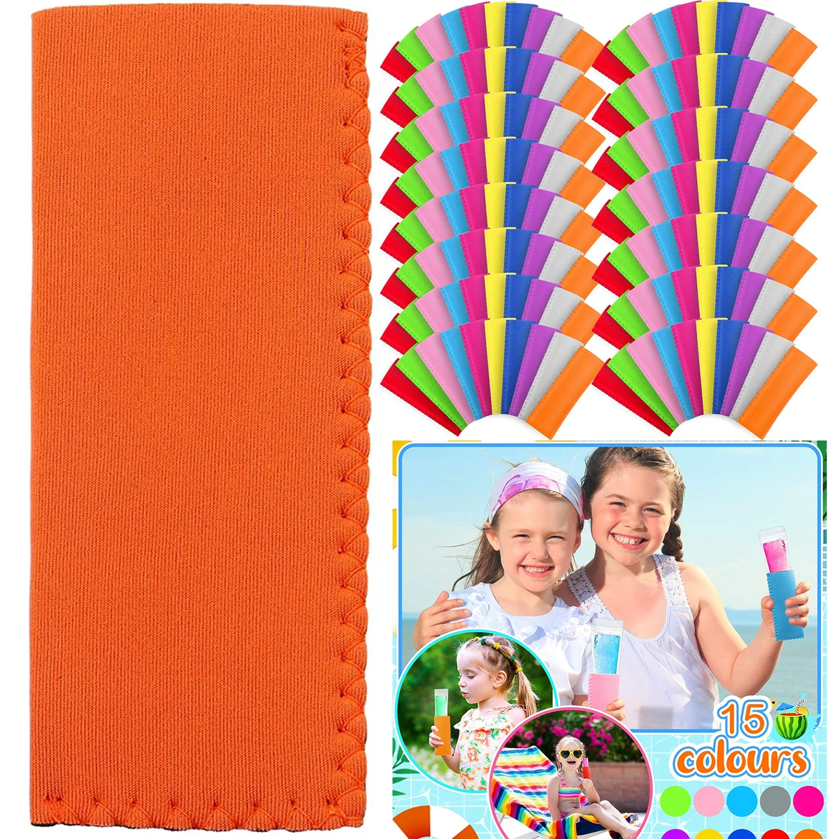 Reusable Neoprene Insulator Ice Cream Bar Holder Sleeves Bag 1