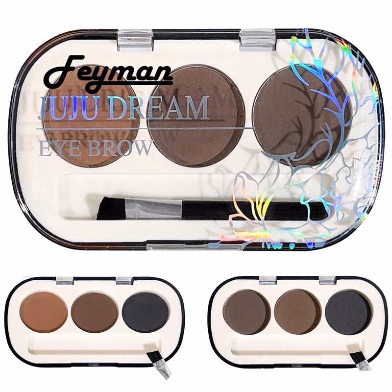 Tri Color Matte Delicate Portable Eyebrow Powder