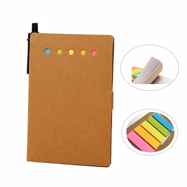 Recycled Notepad Notebook with Sticky Note & Pen