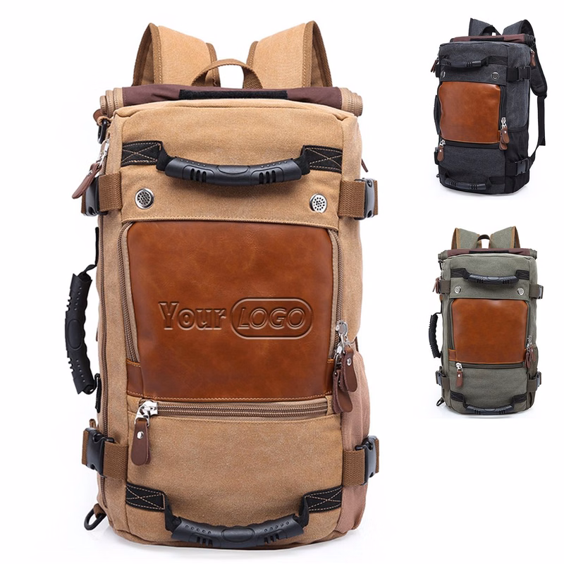 Canvas Duffel Bag with Shoe Compartment