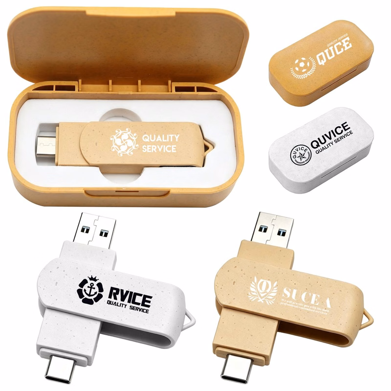 Custom Wheat Straw USB Drive