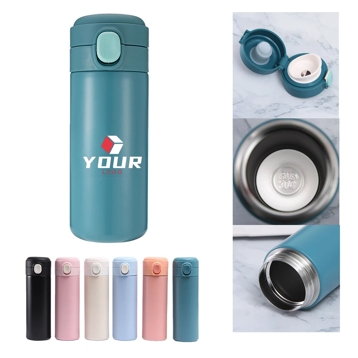 One-Click Pop-Up Lid Insulated Tumbler 1