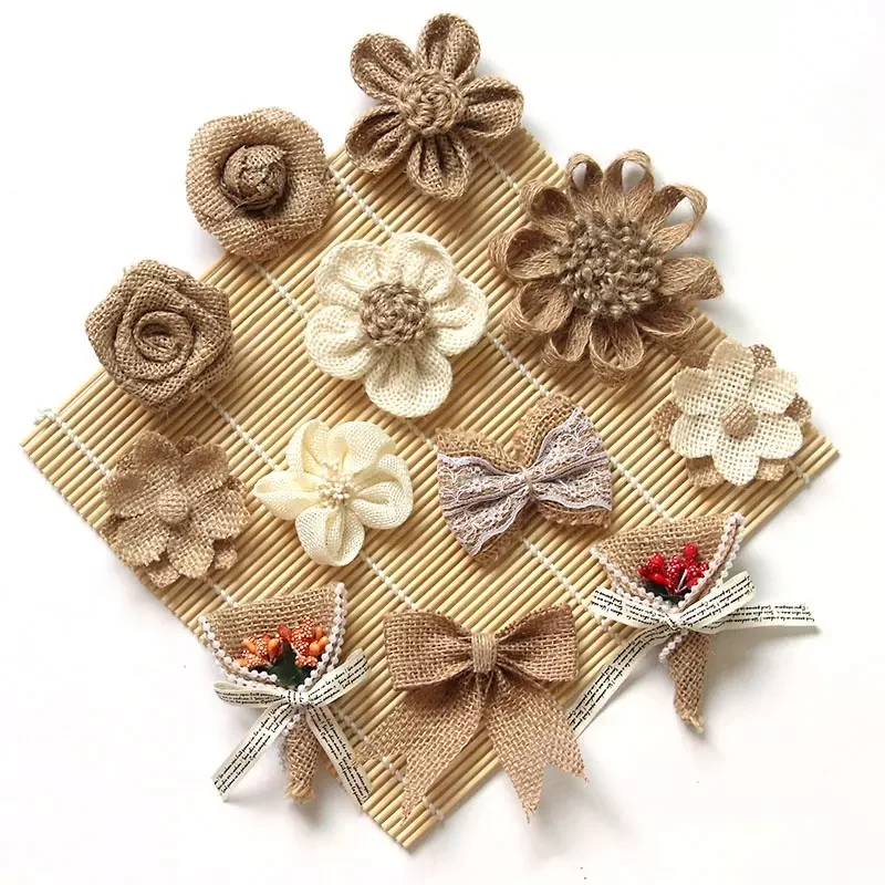 Burlap Craft Flowers 1