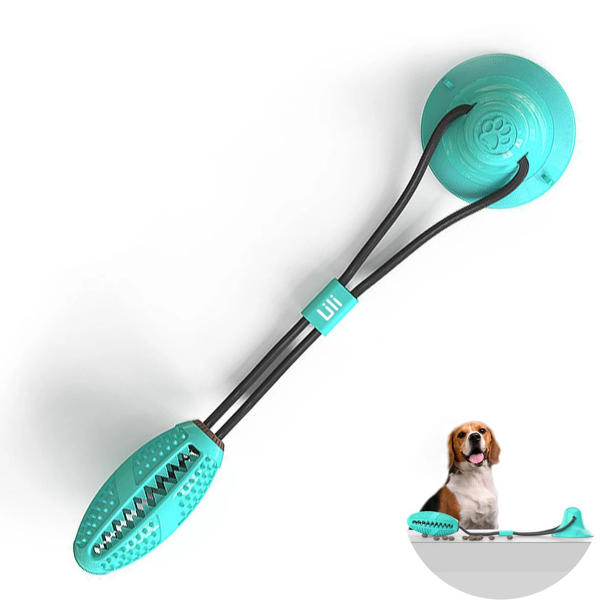 Dog Toy Rubber Grinding Ball with Suction Cup 1