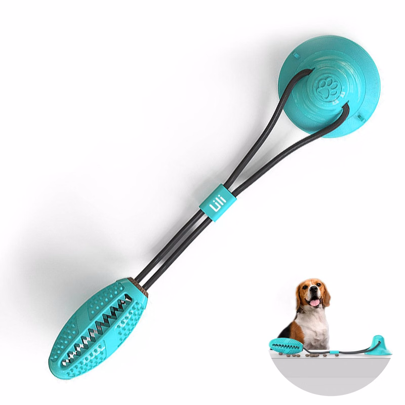 Dog Toy Rubber Grinding Ball with Suction Cup