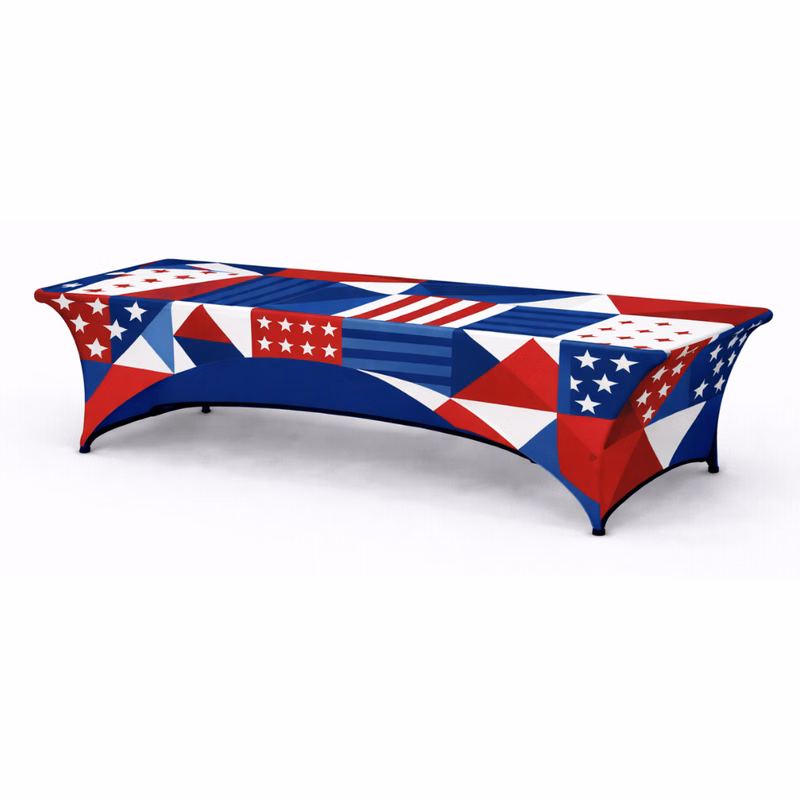 8ft Stretch Fitted Table Cover Open Back