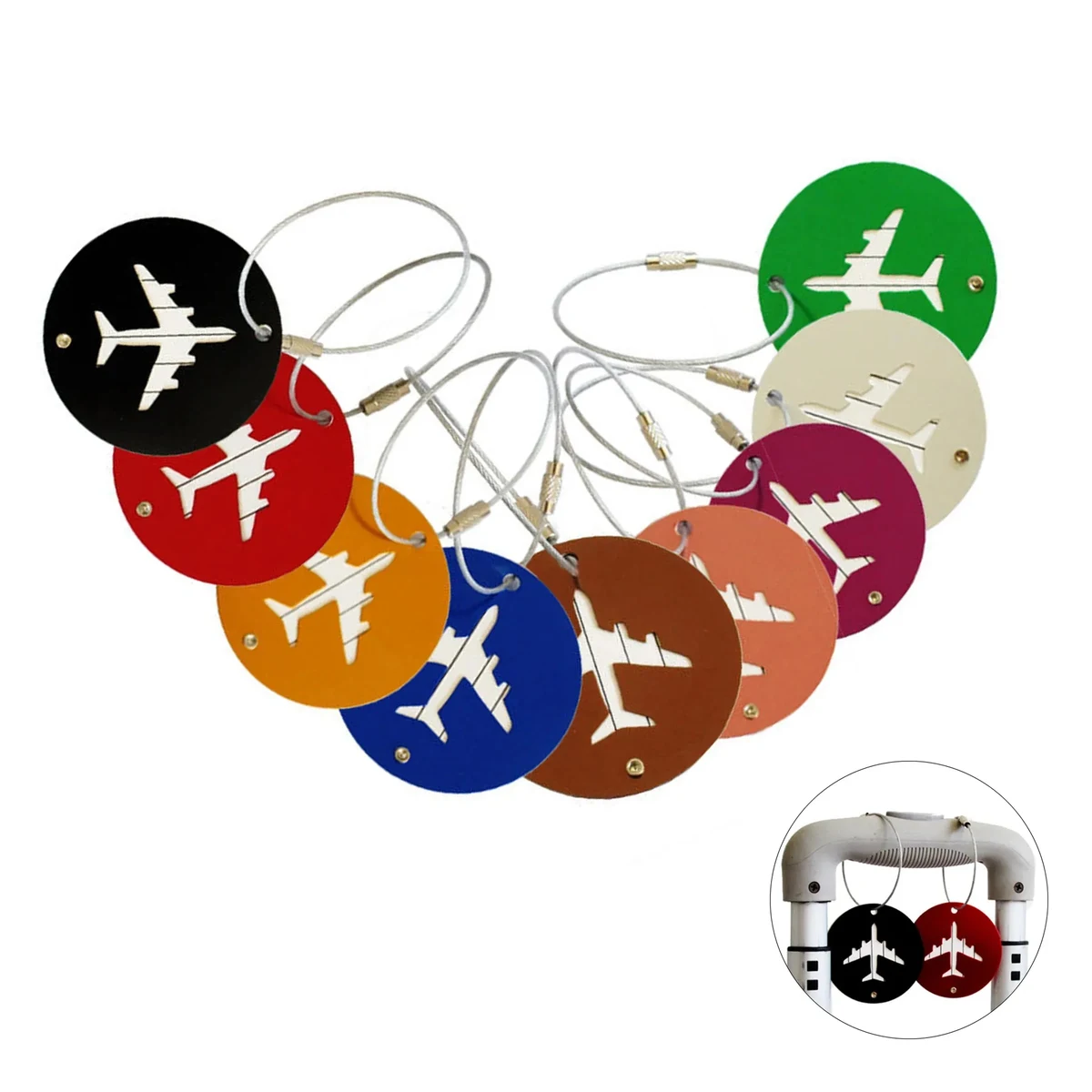 Circular Metal Luggage Tag 1