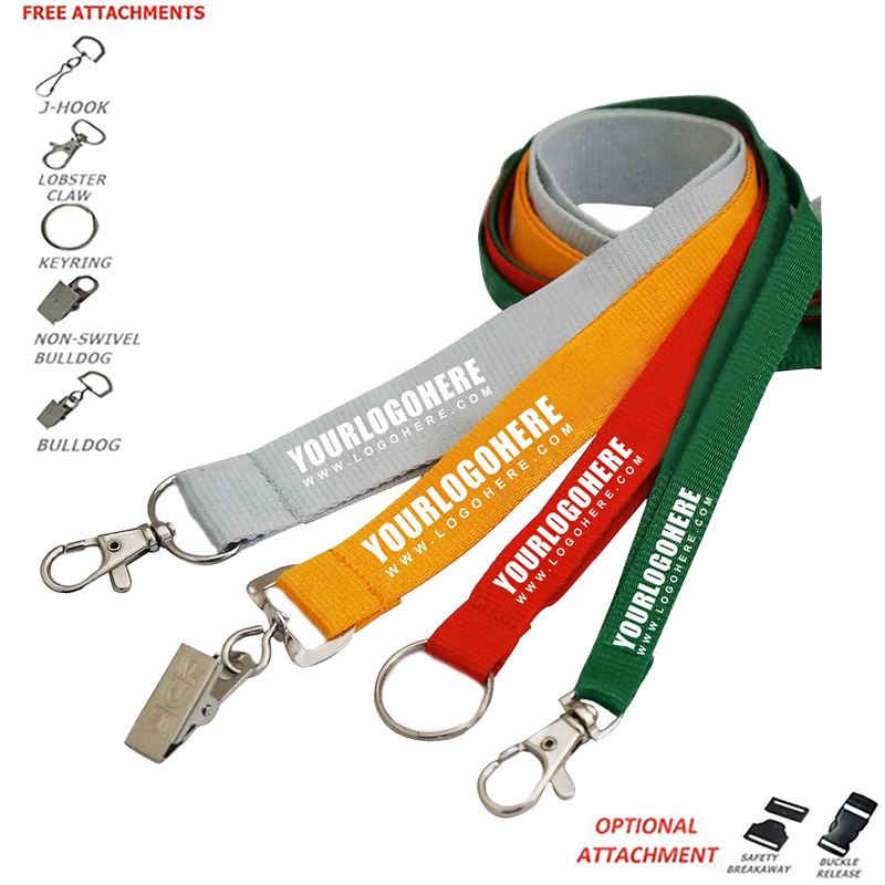 MOQ50Pcs 3/4" Polyester Custom Full Color Lanyard With Acces