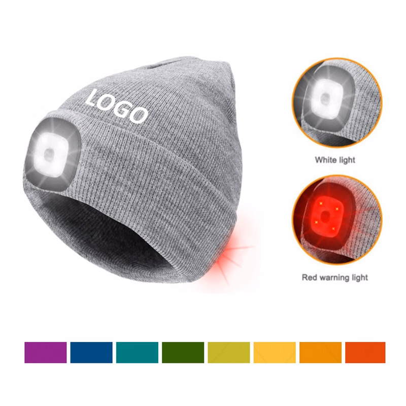 Front and Rear LED Light Knitted Beanie