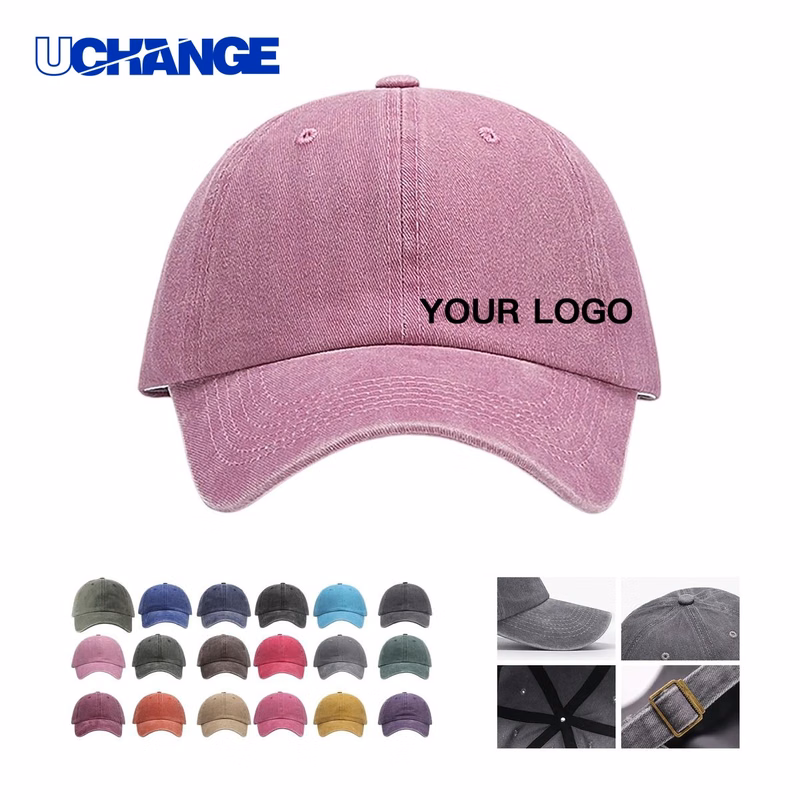 Cotton Vintage Washed Baseball Cap Headwear with Adjustable Strap
