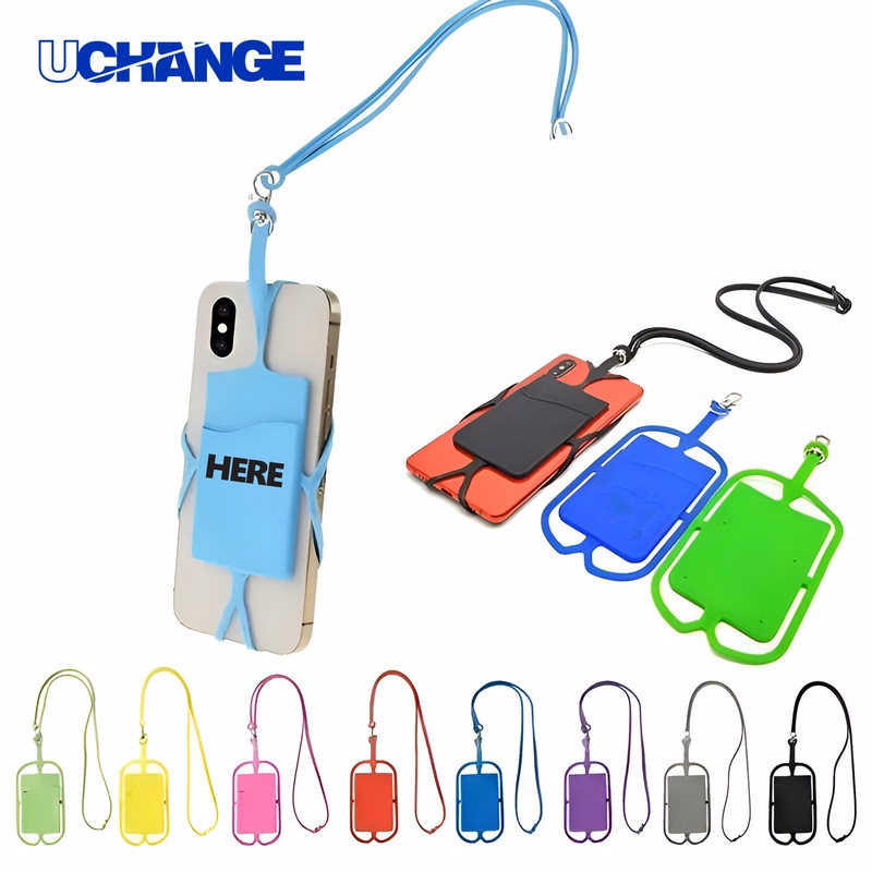 Silicone Neck Strap Phone Card Holder Lanyard