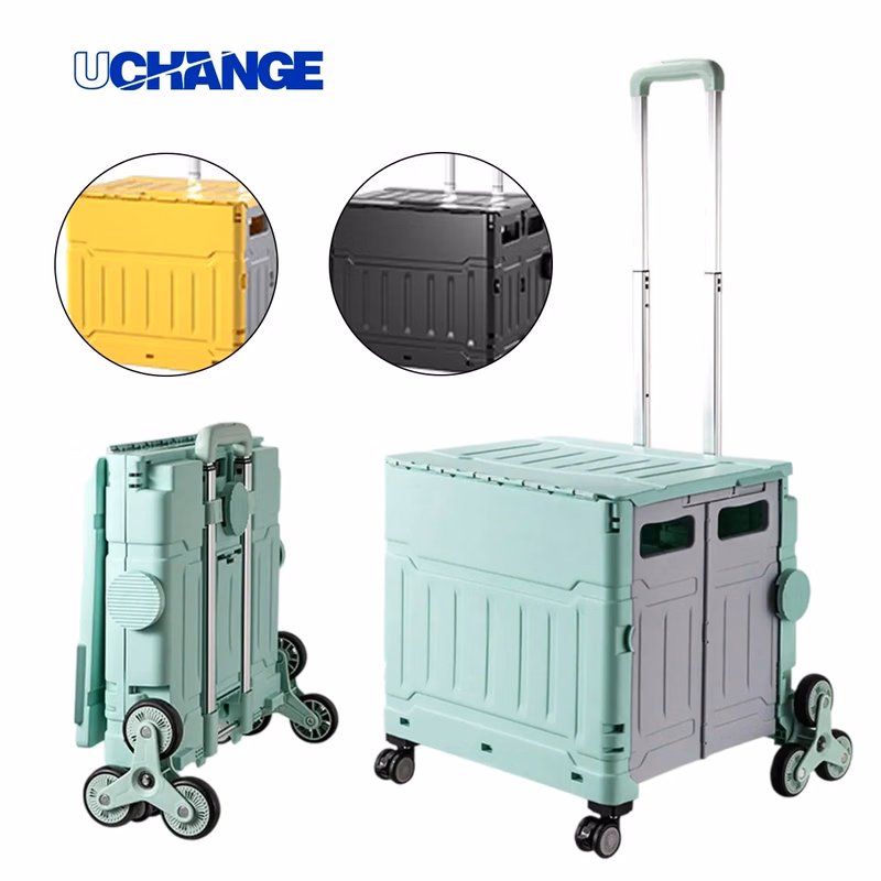 Foldable Rolling Utility Cart With Stair-Climber Wheels