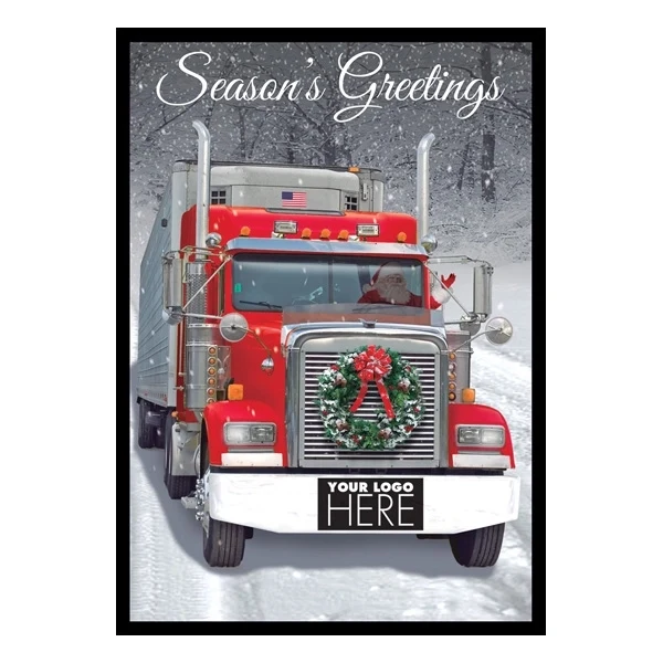 Big Rig Wreath Transportation Holiday Logo Cards 1