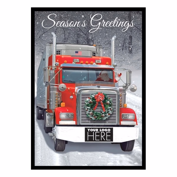 Big Rig Wreath Transportation Holiday Logo Cards