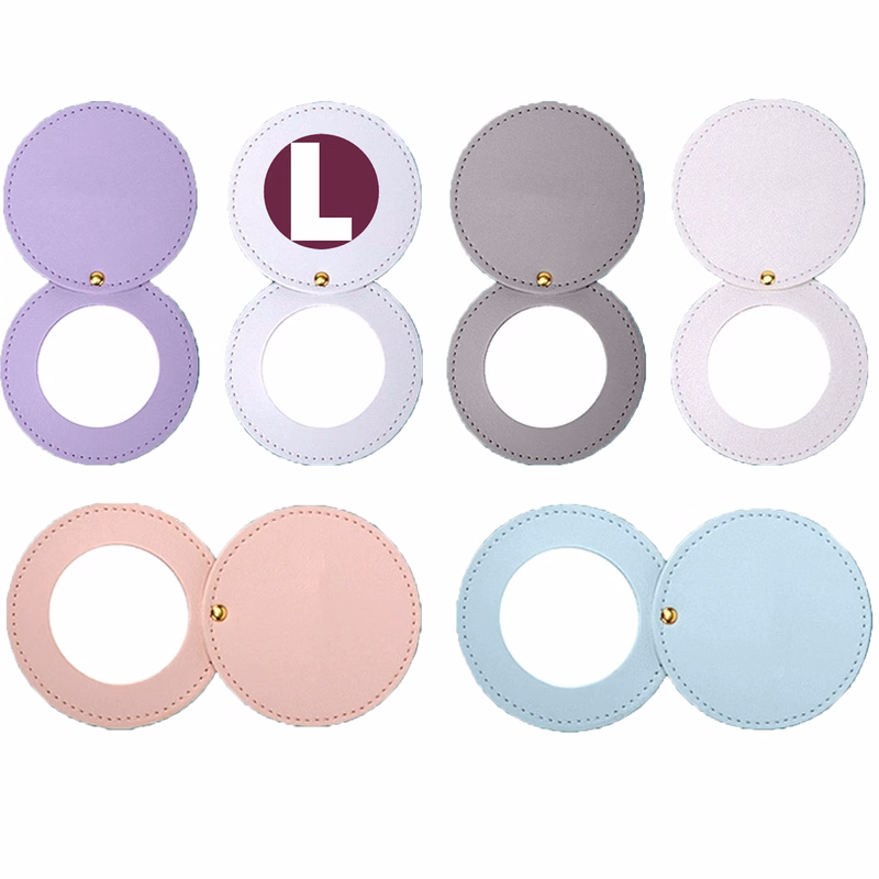 Portable Round PU Gift Makeup Mirror