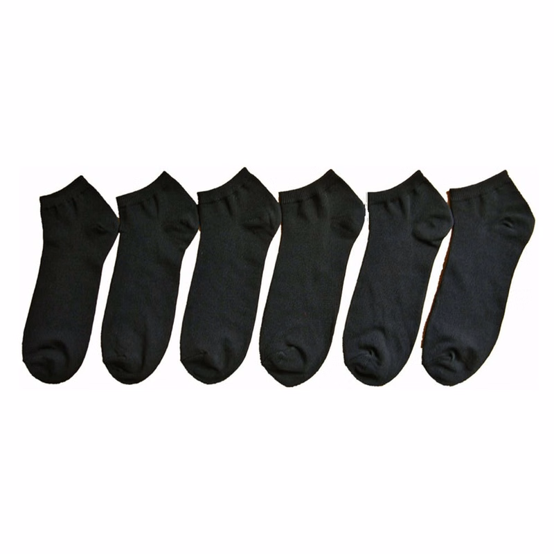 Men's No-Show Socks - Black Size 10-13