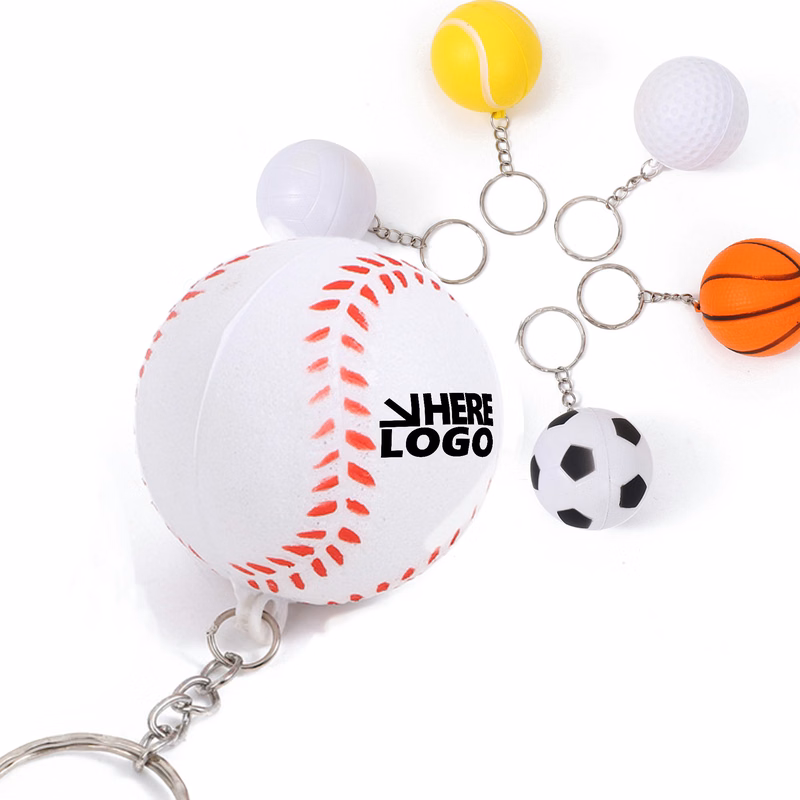 MOQ 20 Golf Ball Stress Reliever Key Chain Sports Theme