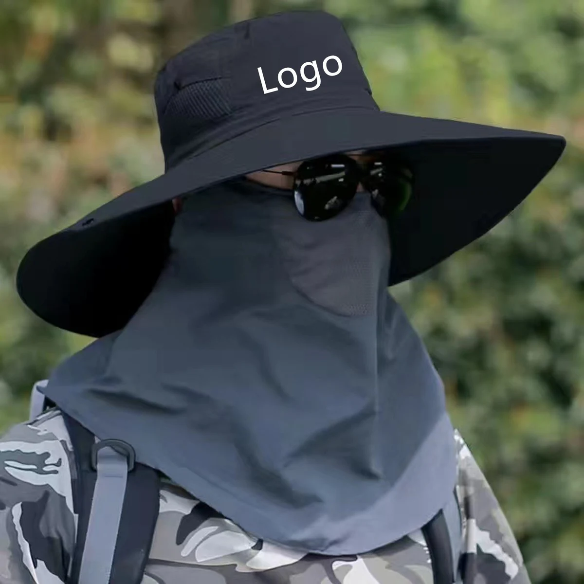 Face Mask Wide Brim Bucket Hat 1