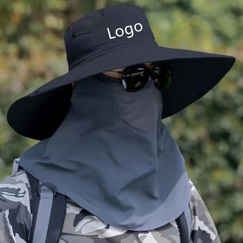Face Mask Wide Brim Bucket Hat