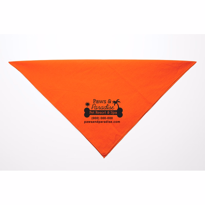 Personalized Orange Square Pet Bandana