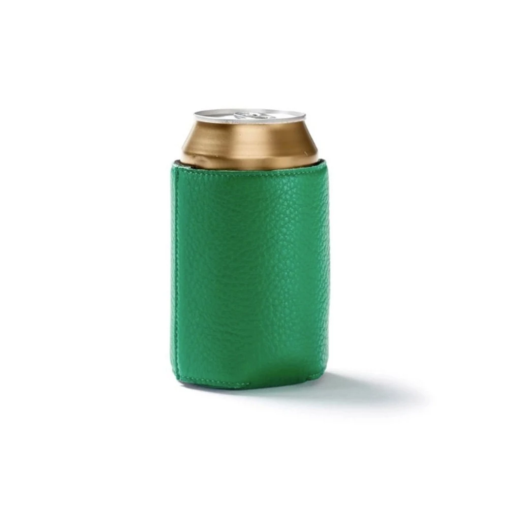 Leather Neoprene Can Cooler, custom can cooler with logo imprint 1