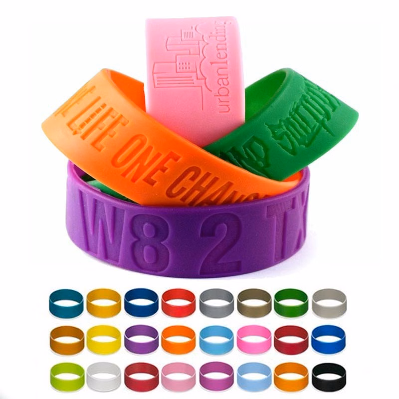 1" Debossed Silicone Bracelets