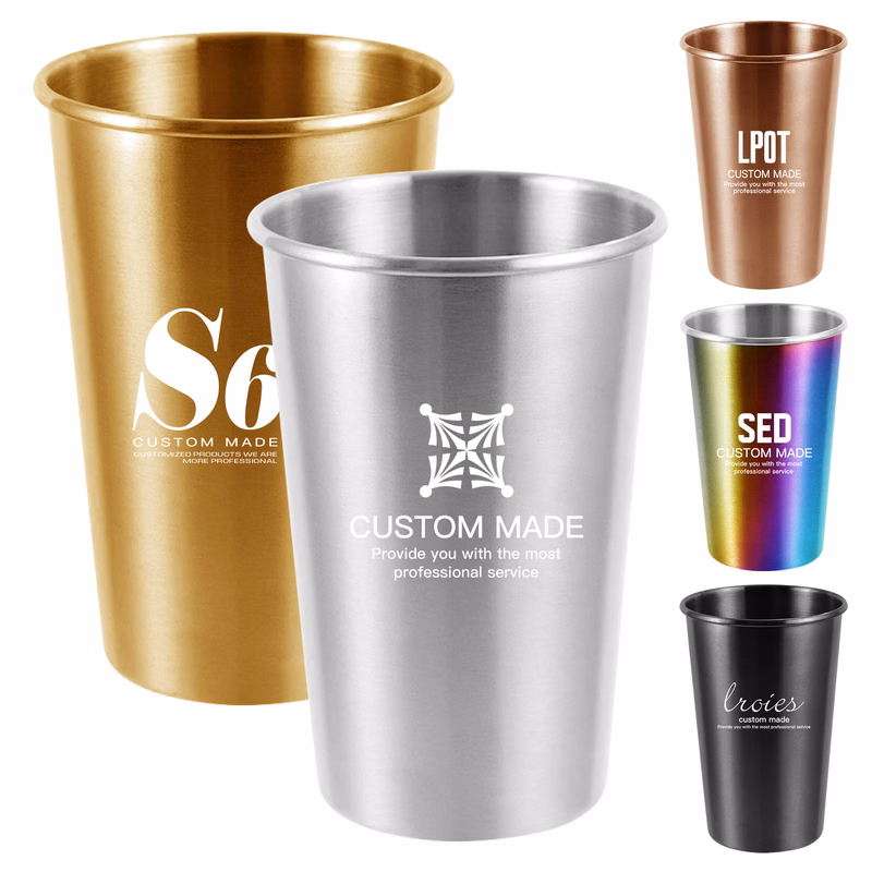 16 oz Stainless Steel Pint Cup Water Tumbler