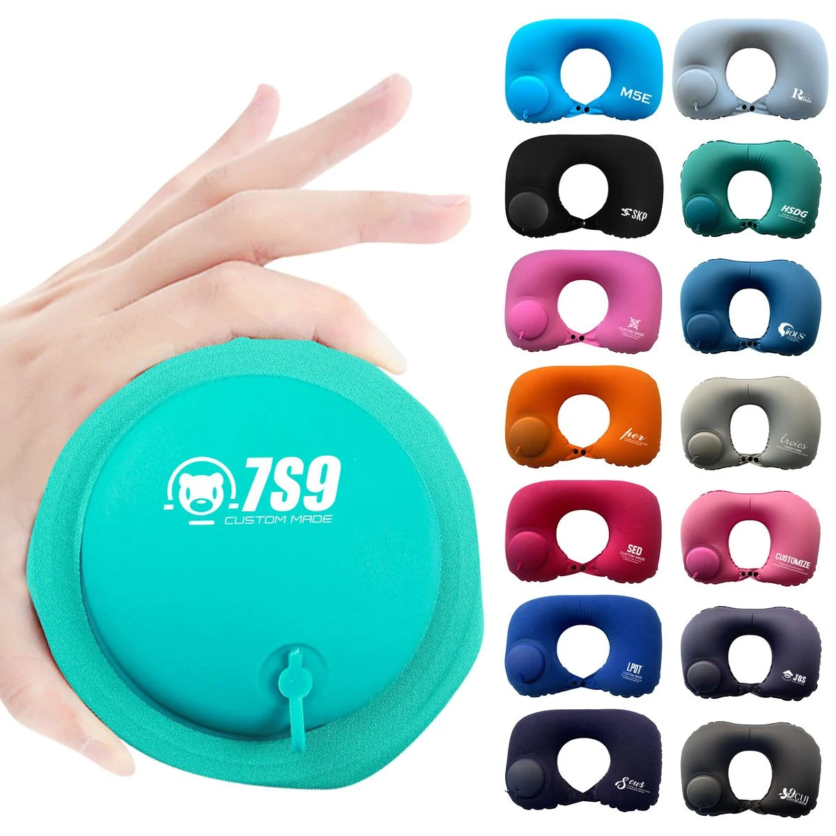 Portable Press Inflatable U-Shape Neck Pillow 1